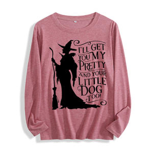 Camiseta de manga larga 100% algodón "I'll Get You My Pretty Witch Silhouette Graphic", multicolor - Product Image 4