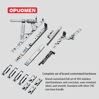 OPUOMEN Inicio insonorizado Durable hacia afuera Columpio Moderno Personalizado Aluminio Vidrio Ventanas abatibles
