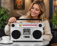 Lecteur de cassette portable rétro personnalisable, radio FM, lecteur de cassette Walkman avec enregistreur, boombox, haut-parleur