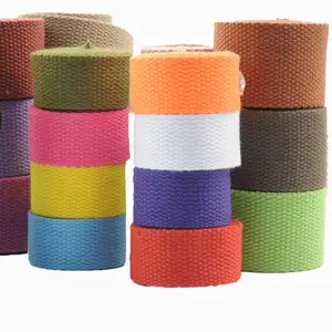 GINYI Organic Cotton Canvas Webbing Factory Wholesale 1.5mm Thickness 20mm 25mm 32mm 38mm 50mm Heavy 100% Multi Color Woven