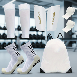 Protège-tibias de haute qualité avec manchons de protection, chaussettes de sport, lot de 5 pièces, équipement d'entraînement de football, chaussettes antidérapantes - Product Image 2