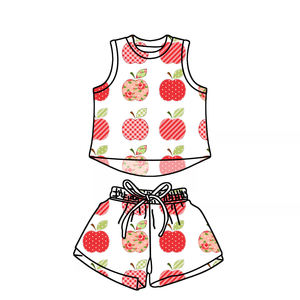 Set 2 Pezzi per Bambine, Canotta Senza Maniche e Pantaloncini in Fibra di Bambù, Stampe Personalizzate, Abbigliamento Comodo per Bambini - Product Image 3