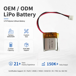 Batteria agli ioni di litio 240mAh 801821 ricaricabile per bracciale Fitness originale del produttore 3.7v - Product Image 1