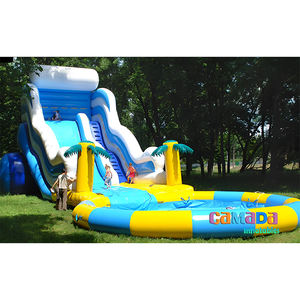 Glissière d'eau gonflable de parc aquatique de terre de jeux de parc aquatique gonflable drôle extérieur adulte avec la grande piscine - Product Image 2