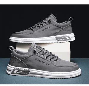 Scarpe da <span class=keywords><strong>uomo</strong></span> alla moda con bordo traspirante in tela di seta di <span class=keywords><strong>ghiaccio</strong></span> con suola morbida in PU allacciate versatili per sport Casual antiscivolo - Product Image 3