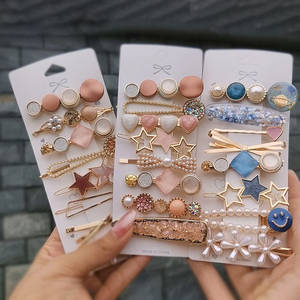 Модные аксессуары для волос металлические заколки набор с бархатным украшением сердца для леди - Product Image 4