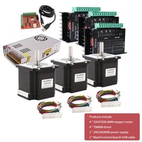 Kit de moteur pas à pas CNC Hanpose 1,8 degré 23HS5628-8mm Hybride Bipolaire 1,26N.m + Driver TB6600 Kit CNC 3 axes Moteur pas à pas Nema23