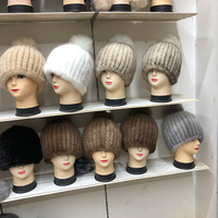 Fabrik Großhandel Frauen Winter warme Nerz Pelz Strick mütze