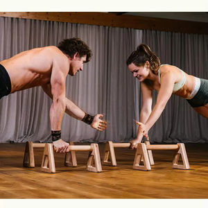 Barras Paralelas para Flexiones, Resistentes, para Entrenamiento de Flexiones en el Suelo, de Madera, Equipo de Calistenia - Product Image 5