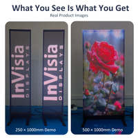 Affiche LED transparente InVisia, sur pied, pour intérieur, ultra-mince, haute luminosité, haute définition, gradation 16 bits, économie d'énergie
