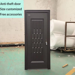 Porte d'entrée principale TECHTOP haut de gamme moderne antivol en acier inoxydable finition noire avec serrure à 2 ou 4 points, porte de sécurité extérieure de luxe - Product Image 1