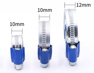 Collier de serrage en acier inoxydable à ruban bleu, multi-tailles, réglable, avec poignée en plastique et dégagement rapide - Product Image 5