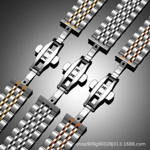 Correa de metal Upro hot 7 Bead para Apple Watch Series 9 8 7 6 5 4, correa de reloj dorada de 22 mm y 20 mm, correa de acero inoxidable. - Product Image 3