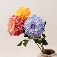 Bunga Sutra Buatan Tanaman Palsu Batang Tunggal Dahlias Warna-warni Model DLH-850 Perlengkapan Ruangan Lembut Dekorasi Jendela Fotografi