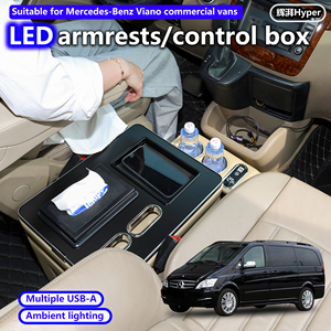 Reposabrazos para Coche Benz Viano, Consola Central con Luz Lateral, Portavasos, Carga Inalámbrica, Consola Central para Benz <span class=keywords><strong>Vito</strong></span> - Product Image 2