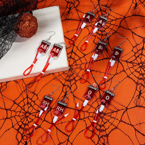 Y2k Sáng Tạo Cá Tính Đảng Đồ Trang Sức Vui Gothic Bông Tai Hyperbolic Plasma Túi Máu ABO Loại Máu Dài Thả Bông Tai Số Lượng Lớn - Product Image 4