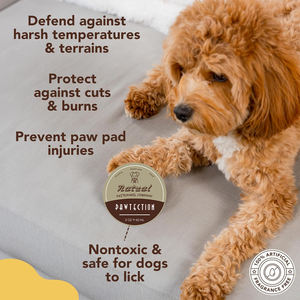 Protégez les pattes des surfaces chaudes, du sable, du sel et de la neige Baume naturel pour pattes de chien Ingrédients naturels biologiques Baume pour pattes de chien - Product Image 3