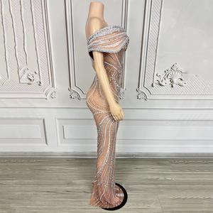 Femmes de luxe longueur au sol soirée strass droite fête de mariage Ga Chevrolet Silverado chaud hiver Wrap pour <span class=keywords><strong>acteurs</strong></span> - Product Image 3