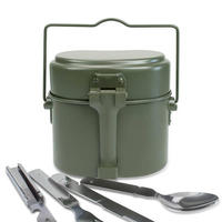 Kit de désordre 3 pièces en aluminium pliant portable ensemble de bidons de style allemand de la Seconde Guerre mondiale pour équipement de défense personnelle
