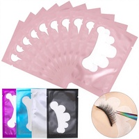 Masques pour les yeux semi-artisanaux en forme de fleur, coussinets en gel pour extensions de cils, tiges de coton noires, cils non-tissés en forme de nuage