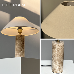Lampu Meja Desainer dengan Alas Marmer dan Kap Lampu Kain Linen untuk Dekorasi Dalam Ruangan, Lampu Meja untuk Rumah, Hotel, Ruang Tamu, Kamar Tidur, dan Samping Tempat Tidur - Product Image 3