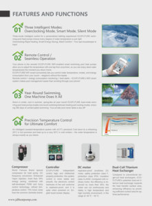 ปั๊มความร้อนสำหรับสระว่ายน้ำเชิงพาณิชย์ JIADELE OEM ODM R410A แบบเปิด-ปิด 20kW 25kW 50kW 100kW - Product Image 5