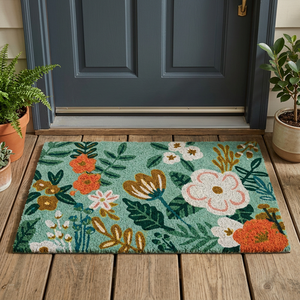 Home Doormats for Entrance Custom Printed Soft Durable Flower Print <b>Matt</b> Colourful Leaves Anti-skid Living Room - Product Image 1