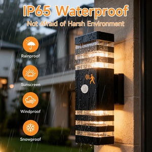 热销现代三环运动感应壁挂式长方形上下壁灯防水花园门廊户外壁灯 - Product Image 2