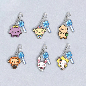 Custom Cute Cartoon Idol Peripheral Support Singer Jiwoo Acrylic UV Printed Fashionable Pendant Bag <b>Key</b> <b>Chain</b> - Product Image 1