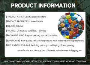 Blauwe Yuhua Steen Kleurrijke Glazen Kiezelsteen Regenboog Glazen Stenen voor Aquascaping Park Geplante Aquarium - Product Image 3