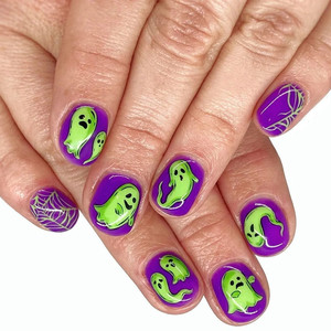 <span class=keywords><strong>Faux</strong></span> <span class=keywords><strong>ongles</strong></span> à presser Halloween Withered Tree House, longs et carrés, en acrylique, amovibles avec colle - Product Image 6