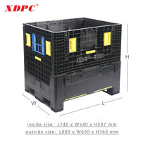 XDPC 800x600x760mm entrepôt utiliser expédition palette boîte caisse pliable caisses en plastique