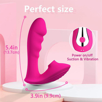 Silikon Erwachsenen-Spielzeug 2-in-1 G-Punkt & Klitoris Saugvibrator mit 10 Vibrationsmodi 100% Wasserdicht Tragbarer Dildo für Frauen
