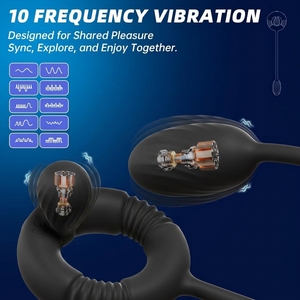 Vibromasseur anal à 10 vitesses avec télécommande, rechargeable par USB, anneau vibrant pour pénis, masseur de prostate, stimulation clitoridienne et du point G - Product Image 2