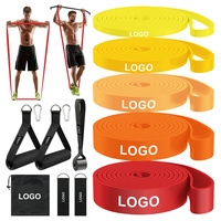 Bandas de Resistencia Elásticas de Látex en Degradado Naranja para Ejercicios de Dominadas, Correr, Flexiones, Entrenamiento de Fuerza, Personalizables