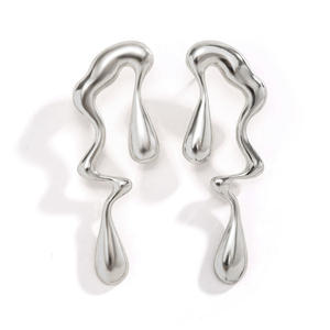 Golden Metal Modern <b>Fashion</b> <b>Drop</b> <b>Earrings</b> For Women Statement Jewelry Accessory - Product Image 4