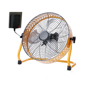 10 ''avec trou boîtier ventilateurs extérieurs sans fil ventilateur Durm à piles ventilateur de sol Rechargeable en métal HJ-10RD de vent fort - Product Image 1