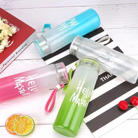 Gobelet de sport portable YUANHE en verre dépoli dégradé avec logo personnalisé, anti-fuite et anti-chute, avec couvercle et paille, vente en gros