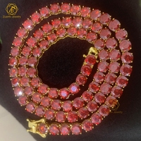 Diverses couleurs Taille Moissanite Tennis Chaîne Femme Homme Classique Simple Style 925S Coloré Moissanite Tennis Collier