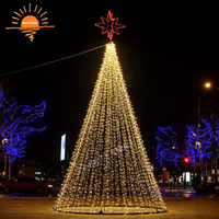 Grand arbre de Noël lumineux à LED RGB avec étoile pour affichage commercial extérieur et événements extérieurs avec synchronisation musicale