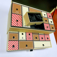 Boîte de chocolat de cadeau de calendrier de l'Avent de luxe personnalisée boîte à bijoux en papier emballage cosmétique boîte de papier cadeau à double tiroir 2 couches