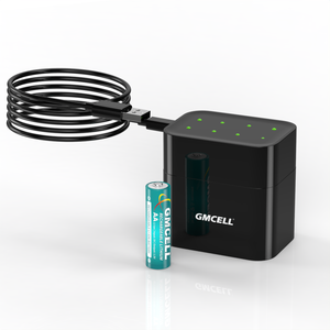 แบตเตอรี่ลิเธียมไอออนแบบชาร์จได้ Gmcell AA AAA พร้อมแท่นชาร์จ 8 ช่อง - Product Image 2