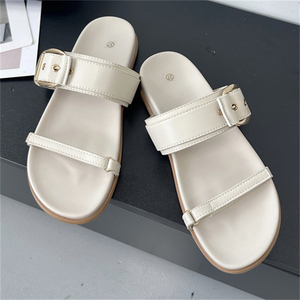 High-Grade Open-Toe Peep Toe Summer Beach <b>Sandals</b> for Women Large Size 35-43 <b>Flat</b> Casual Outdoor Design Spring for Autumn Season - Product Image 4