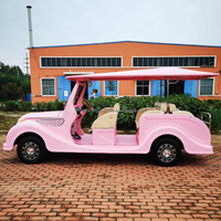 Bon prix, 3 rangées, 8 places, bus classique rose, voiture vintage, véhicule à énergie nouvelle, voiture de tourisme