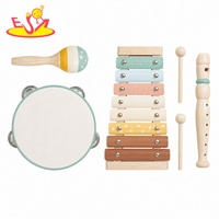 Wooden Butterfly Shape Sorting Xylophone Toy Music Instrument With Geometric Shape Matching Blocks Pastel Colors W07C115B