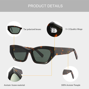 Retro Classic Custom Logo Uv400 Polarized Glasses Women 2025 Fashion Acetate <b>Sunglasses</b> - Product Image 2