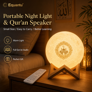 Equantu Muslim Moon Quran <b>Speaker</b> SQ168 Full Quran 8GB TF Card 17 Languages 15 Reciters App Remote Control <b>LED</b> Light - Product Image 5