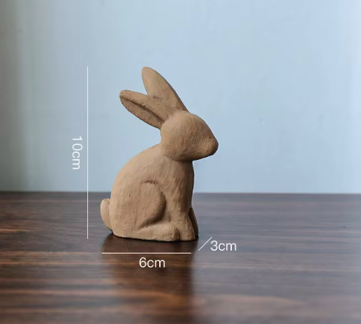 Lapin assis - petite taille - couleur caramel