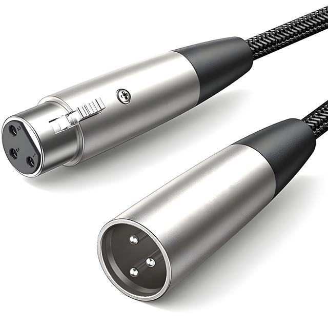 High End Thin Nylon XLR Mic Cable 0.5m-5m Slim for DSLR Camera & Computer Recording Audio & Microphone Application