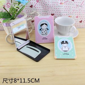 Korean Style Folding <b>Mirror</b> Set With Comb Cartoon Design <b>Rectangle</b> Plastic Home Use Random Color Mixing - Product Image 5